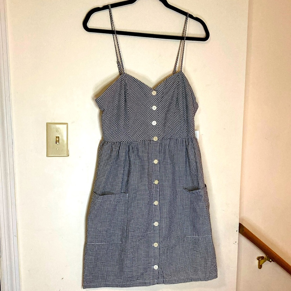 Forever 21 woven dress Black/white Sundress Mini size l - Picture 1 of 6